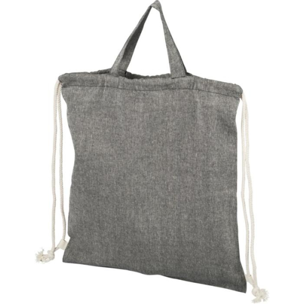 Mochila reciclada con cordón - Negro jaspeado