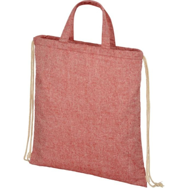 Sac à dos recyclé avec cordon de serrage 210 gr - Rouge chiné