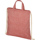 Sac à dos recyclé avec cordon de serrage 210 gr - Rouge chiné