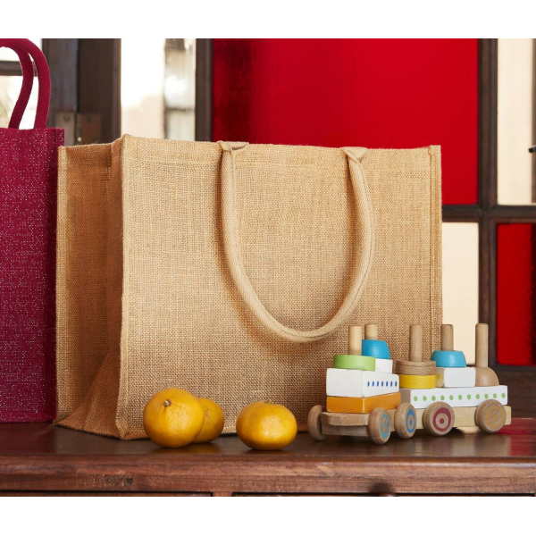 Bolsa de la compra de yute brillante