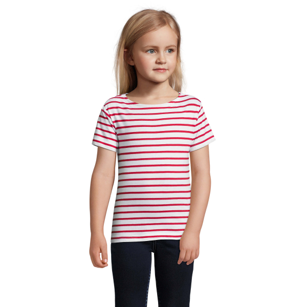 TEE-SHIRT-ENFANT-COL-ROND-RAYÉ-imprimé-en-France-par-Sacpub-spécialiste du textile publicitaire