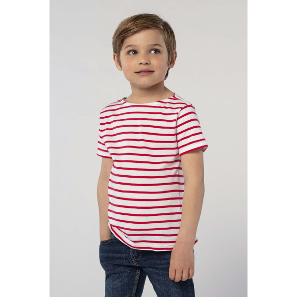 TEE-SHIRT-ENFANT-COL-ROND-RAYÉ-imprimé-en-France-par-Sacpub-spécialiste du textile publicitaire