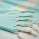 Fouta serviette de plage AGOURA bleu clair personnalisé en France