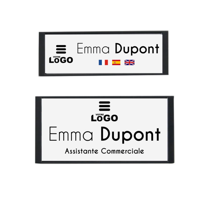 Badge nominatif magnétique Made in Europe - 71 x 24.5 mm Badge nominatif magnétique Made in Europe - 71 x 24.5 mm