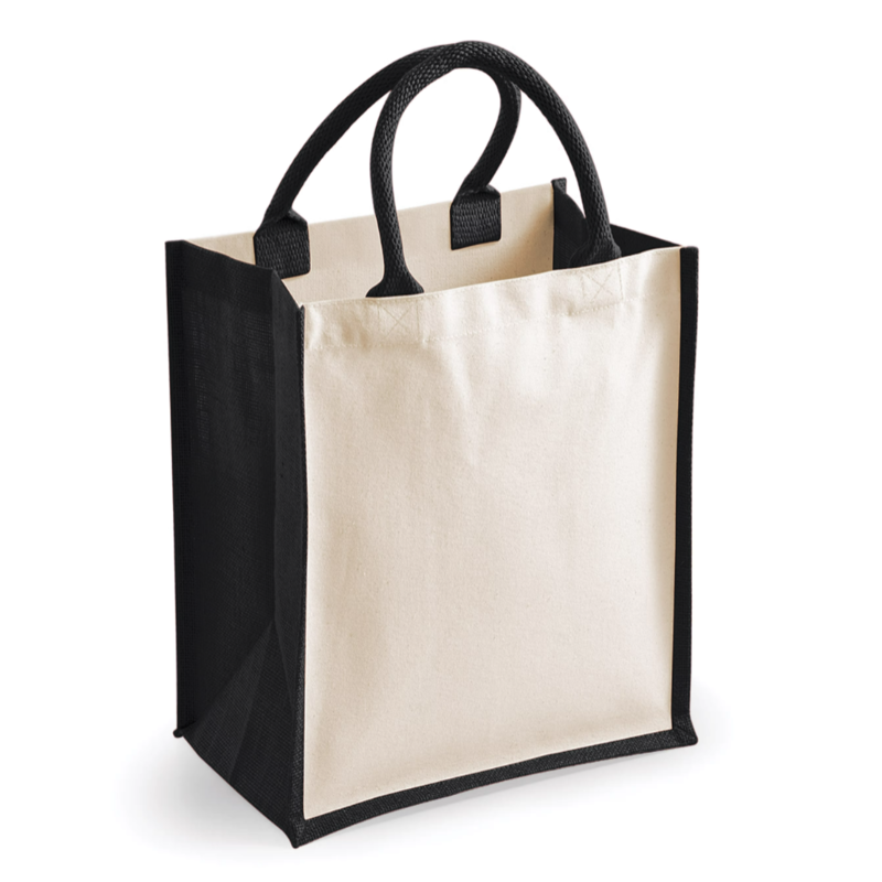 Bolsa de la compra de yute bicolor Bolsa de la compra de yute bicolor