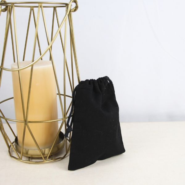 Pochon coton noir XS 10x14 cm - Livraison dès 24H | Sacpub