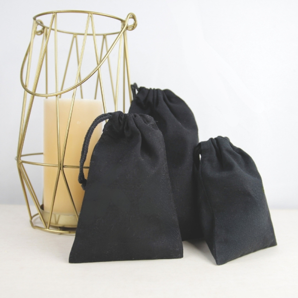 Pochon coton noir XS 10x14 cm - Livraison dès 24H | Sacpub