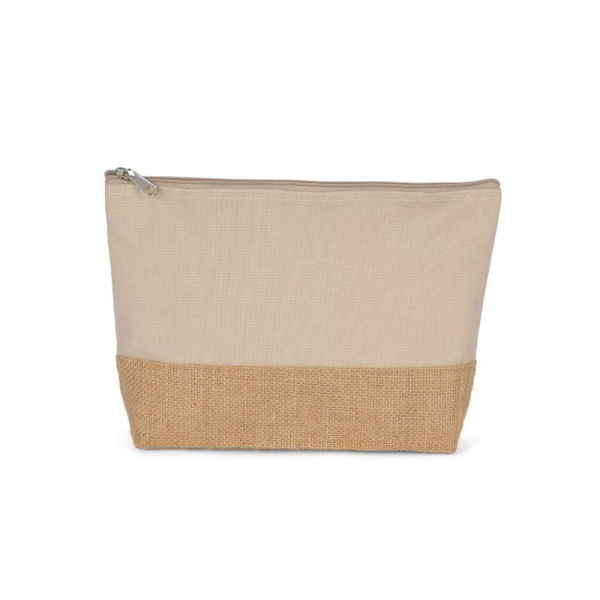 Pochette publicitaire en toiles de coton et jute, trousse personnalisé en France par Sacpub