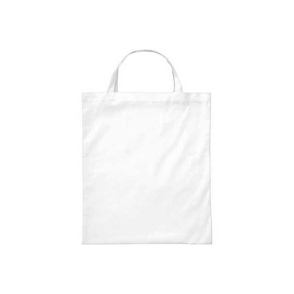 Bolsa algodón Asas cortas 38x42 cm blanco personalizada en Francia por Sacpub