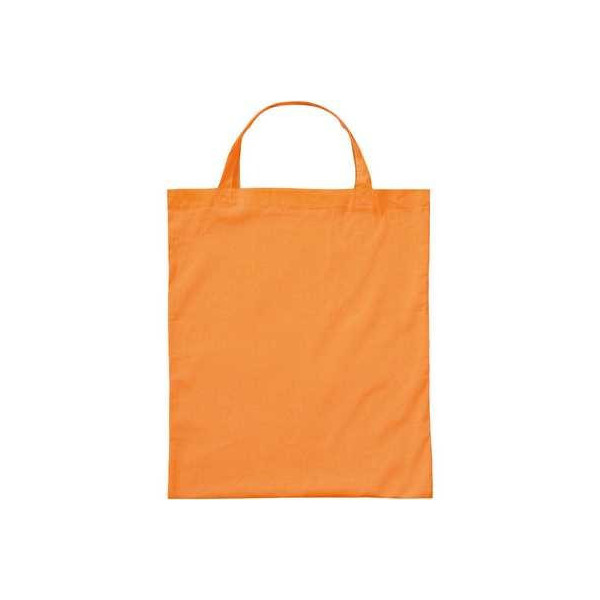 Bolsa algodón Asas cortas 38x42 cm naranja personalizada en Francia por Sacpub