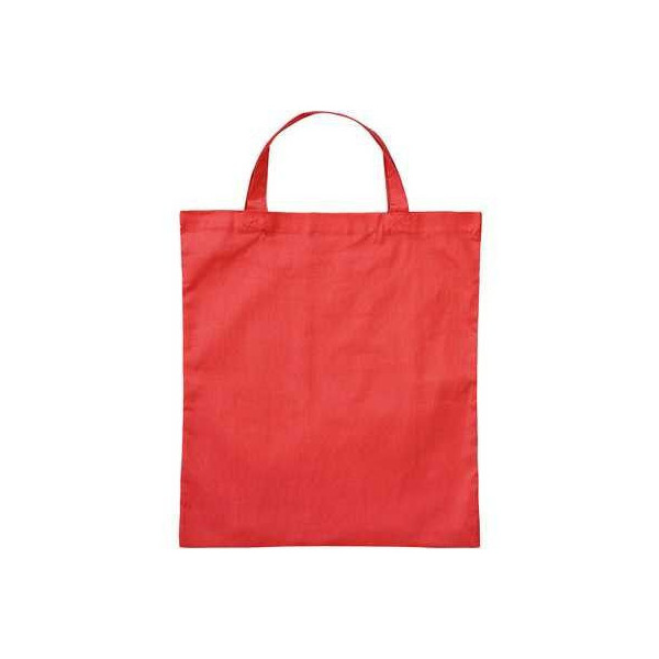 Bolsa algodón Asas cortas 38x42 cm rojo personalizada en Francia por Sacpub