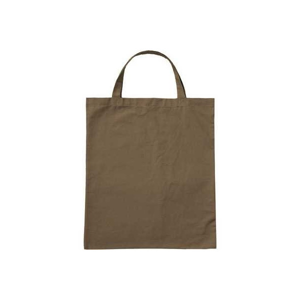 Bolsa algodón Asas cortas 38x42 cm marrón personalizada en Francia por Sacpub