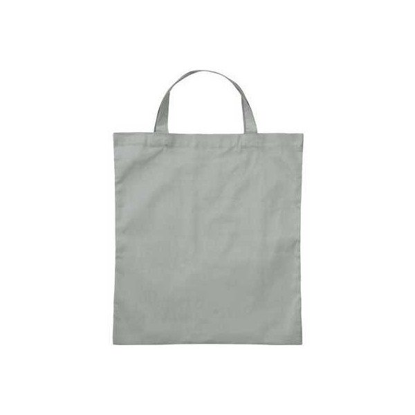 Bolsa algodón Asas cortas 38x42 cm gris personalizada en Francia por Sacpub