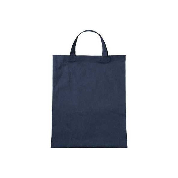 Bolsa algodón Asas cortas 38x42 cm azul marino personalizada en Francia por Sacpub