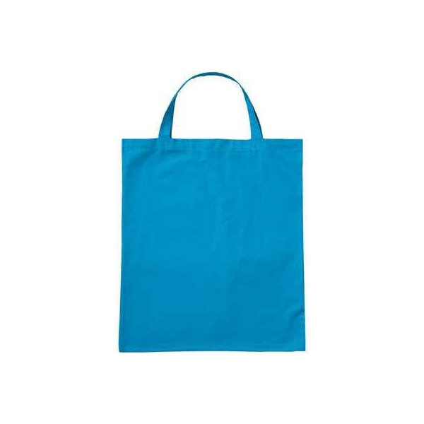 Bolsa algodón Asas cortas 38x42 cm azul claro personalizada en Francia por Sacpub