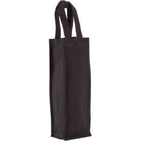 Bolsa de la compra 1 botella algodón negro 12x36