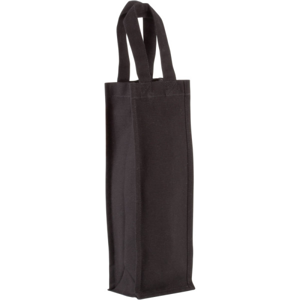Bolsa de la compra 1 botella algodón negro 12x36