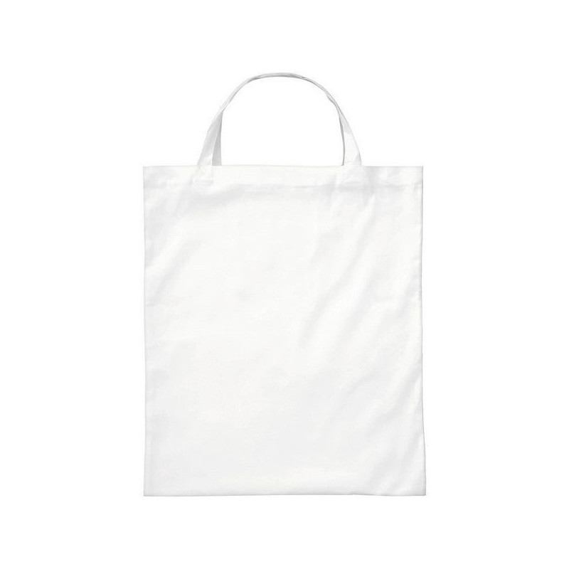Bolsa de algodón orgánico Blanco Asas cortas Bolsa de algodón orgánico Blanco Asas cortas