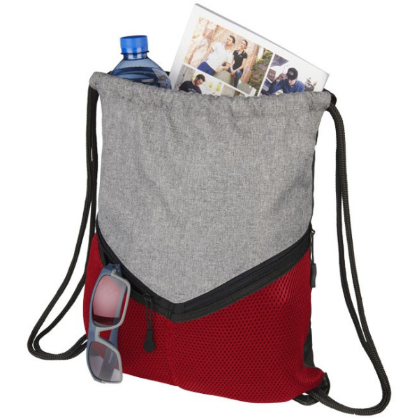 Mochila deportiva Voyager gris con cordón personalizada en Francia por Sacpub
