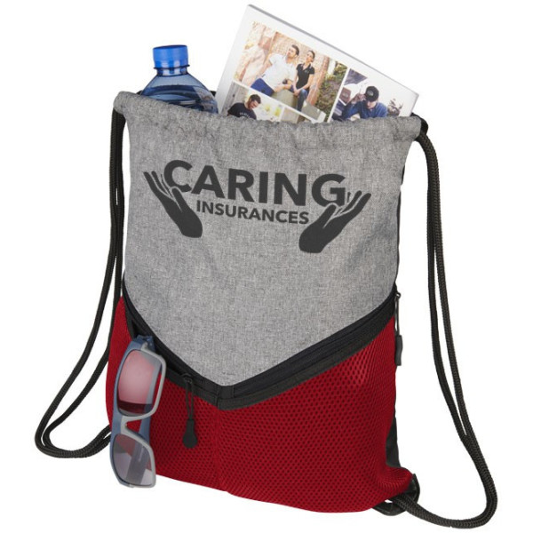 Mochila deportiva Voyager gris con cordón personalizada en Francia por Sacpub