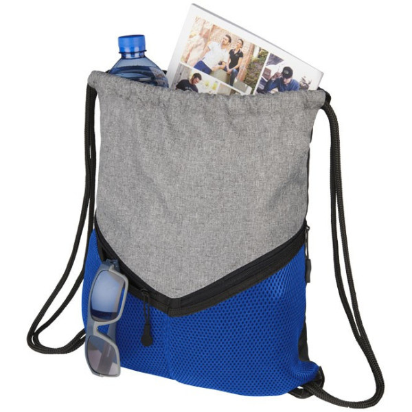 Mochila deportiva Voyager gris con cordón personalizada en Francia por Sacpub