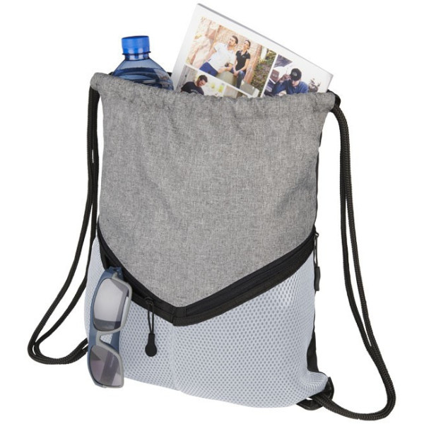 Mochila deportiva Voyager gris con cordón personalizada en Francia por Sacpub