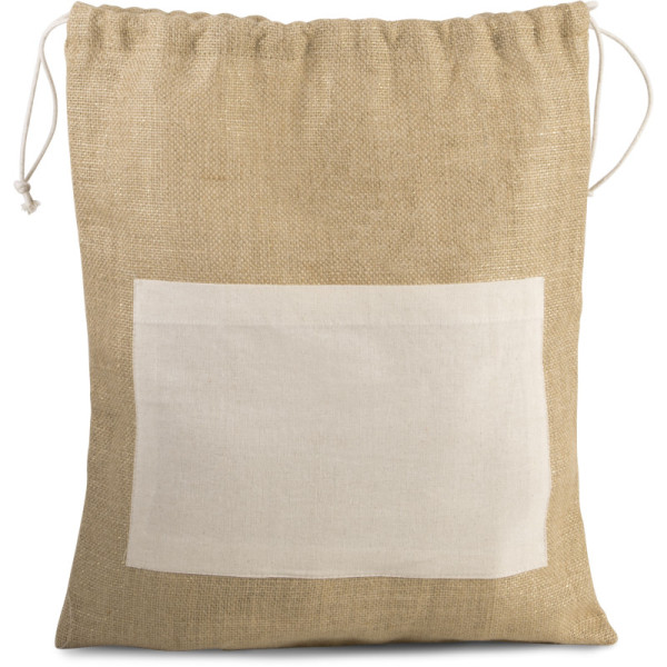 Bolsa personalizada de yute y algodón 44X38 con cordones by Sacpub
