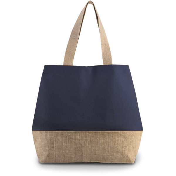 Cabas toile de jute et coton > sac cabas durable en toile de jute et coton  tous commerces tote bag personnalisable