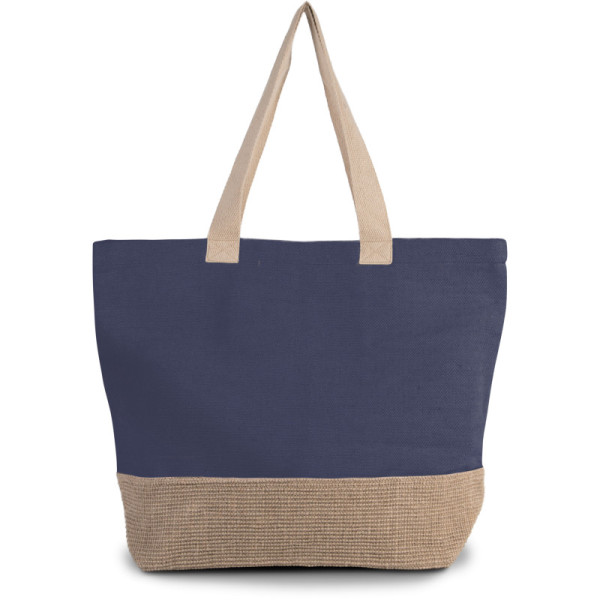 Sac de shopping fourre-tout esprit rustique-500grm2- 52 x 40 x 16 cm- en toile de coton et jute-Sacpub