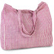 Sac shopping à rayures en coton et jute (juco)- 45 x 45 x 15 cm-370 g/m²