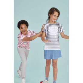 TEE-SHIRT-ENFANT-COL-ROND-RAYÉ-imprimé-en-France-par-Sacpub-spécialiste du textile publicitaire