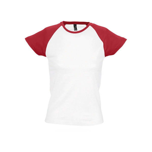 CAMISETA DE MUJER-COLORADA-MILKY-impresa-en-Francia-por-Sacpub-publicidad-especialista-textil