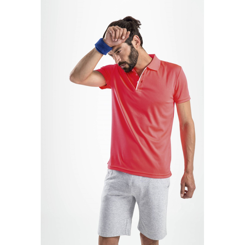 POLO SPORT HOMME PERFORMER MEN - Blanc imprimé et personnalisé