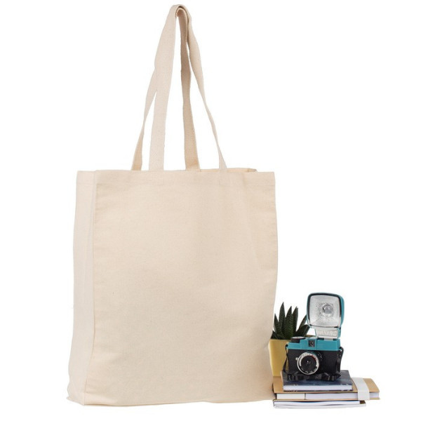 Bolsa de la compra de algodón con fuelle 38x42x10 cm 230gr - Sacpub