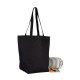 Sac coton noir soufflet 45x37 - Sacpub