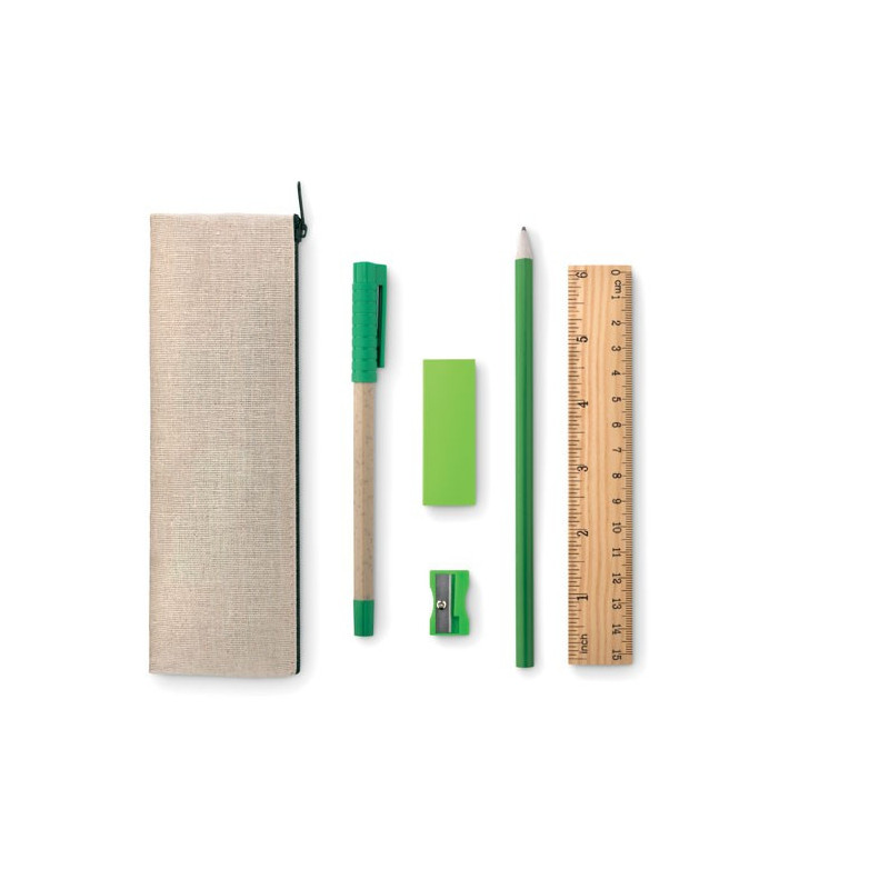 Estuche de yute y algodón con juego de papelería Estuche de yute y algodón con juego de papelería