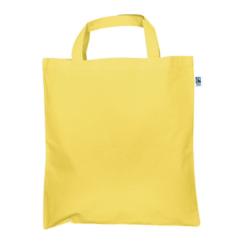 Bolsa de algodón FAIRTRADE, asas cortas Bolsa de algodón FAIRTRADE, asas cortas
