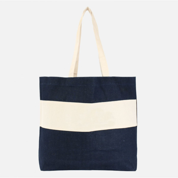 Tote bag Jean Bicolore personnalisé en France par Sacpub grossiste objet publicitaire