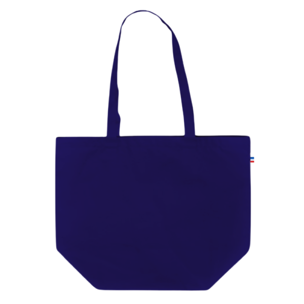 gots made in france bolsa tote de algodón orgánico personalizable logo sacpub azul
