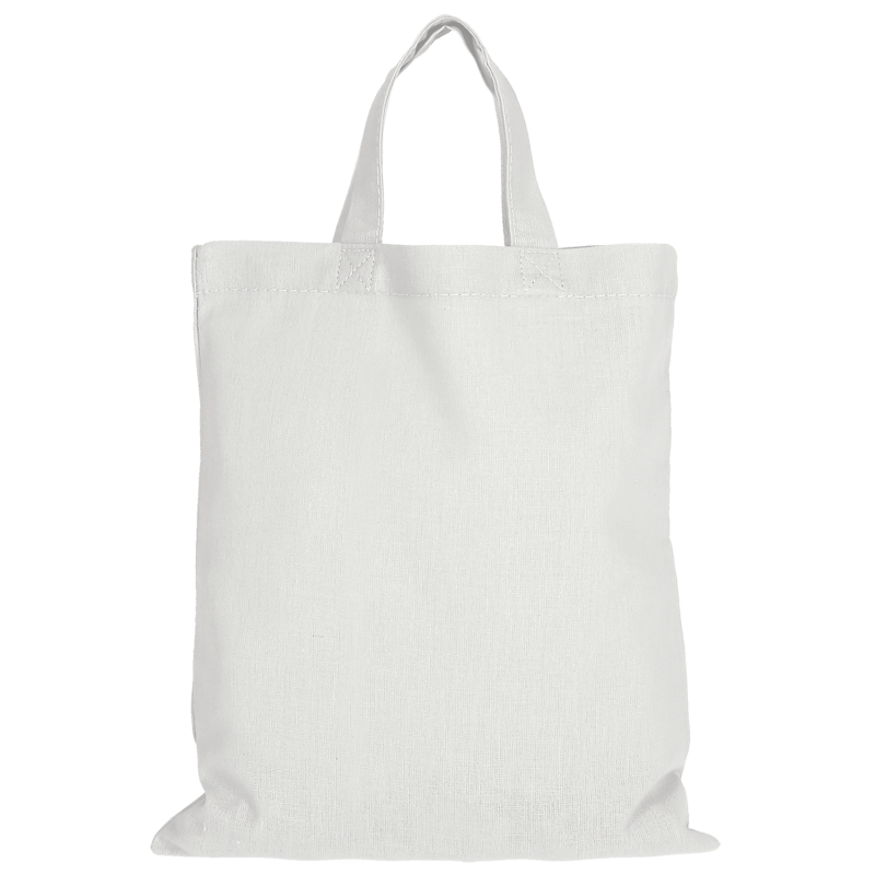 Bolsa de algodón blanca Asas cortas 28x32 cm - 140gr Bolsa de algodón blanca Asas cortas 28x32 cm - 140gr
