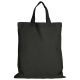 Bolsa de algodón negra Asas cortas 28x32 cm personalizada en Francia por Sacpub