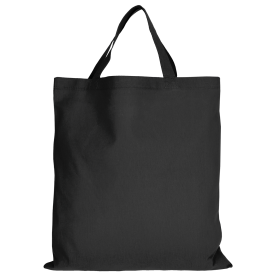Bolsa algodón Asas cortas 38x42 cm negro personalizada en Francia por Sacpub
