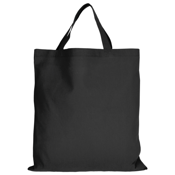 Bolsa algodón Asas cortas 38x42 cm negro personalizada en Francia por Sacpub