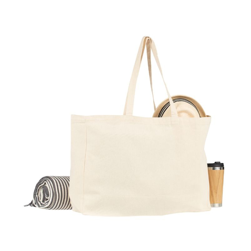 Grand sac coton avec pochette 50x40 cm - 330gr Grand sac coton avec pochette 50x40 cm - 330gr